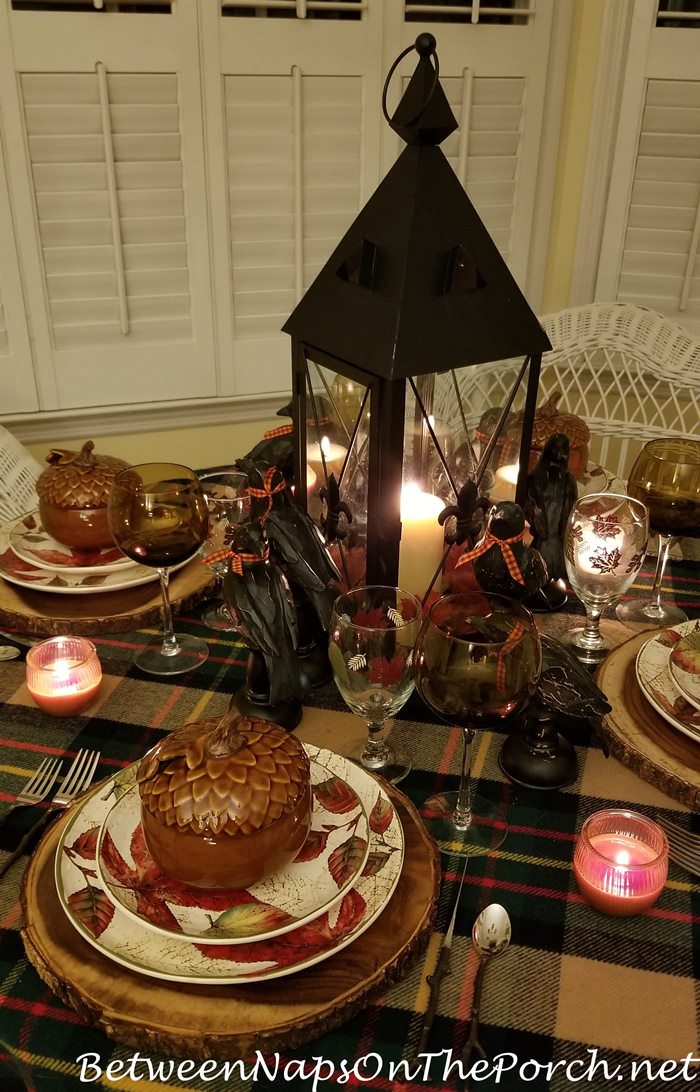 Autumn Fall Table with Acorn Soup Tureens