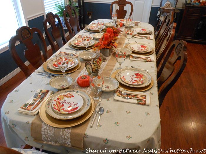 Fall Table, Candle Autumn Centerpiece