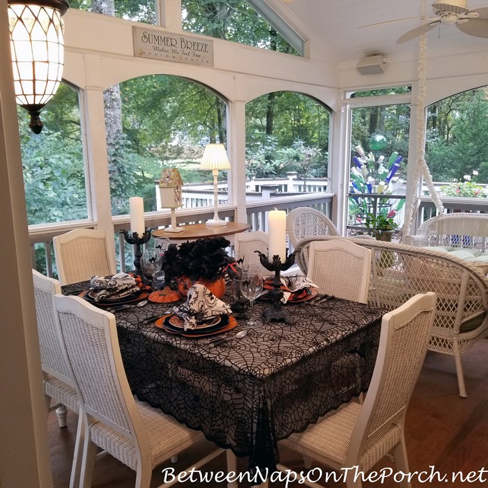 Halloween Table Setting, Between Naps On The Porch