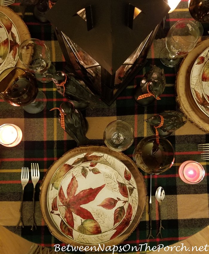 Plaid Throw Tablecloth, Autumn Table