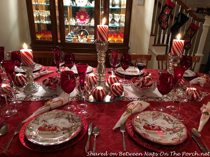 Christmas Table, Candy Cane Themed