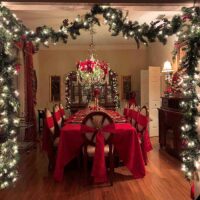 Christmas Table Setting in Red and White, Beautiful
