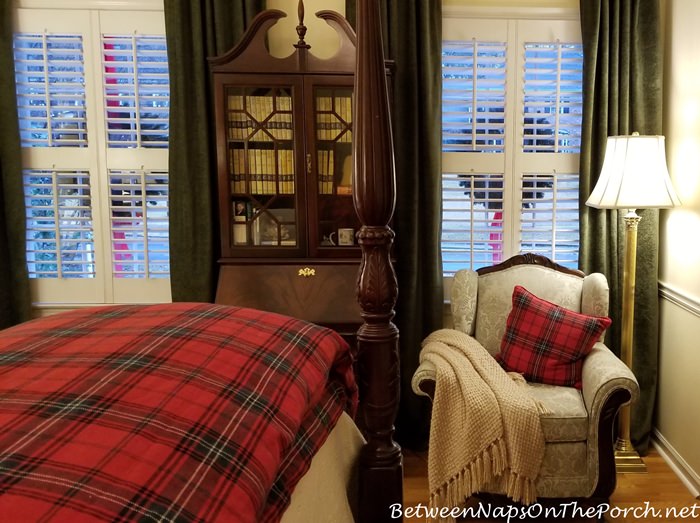 Master Bedroom Updates with Worn Velvet Drapes