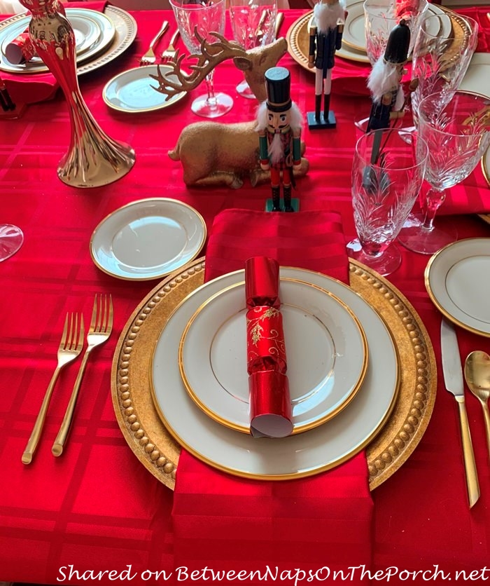 Red and Gold Christmas Tablescape