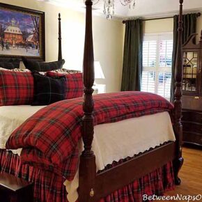 Updating Bedroom with New Drapes, Tartan Bedding