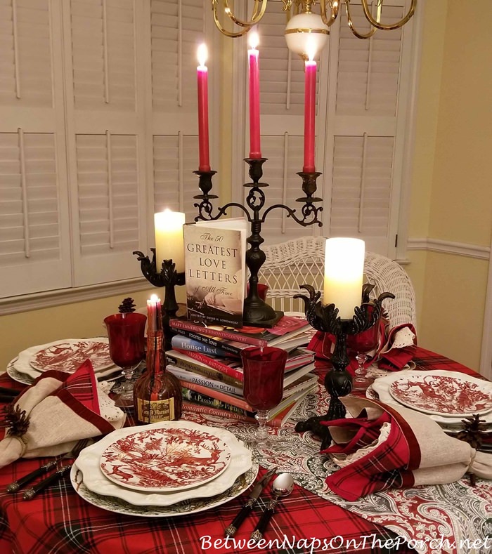 Books and Candlelight, Valentine's Day Table with a Twist