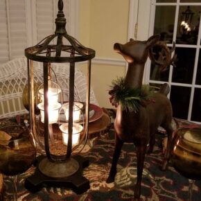 Candlelit Centerpiece with Deer