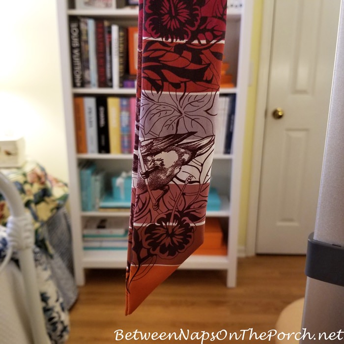 Easy Art Hanging System to Display Hermes Vintage Scarf