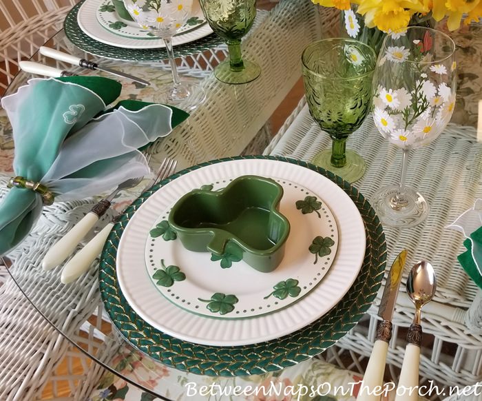 St. Patrick's Day Plates and Shamrock Ramekin
