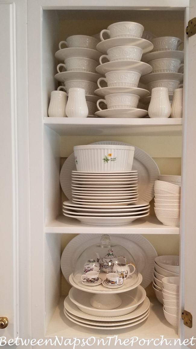 White Dinnerware, Displaying Dishware