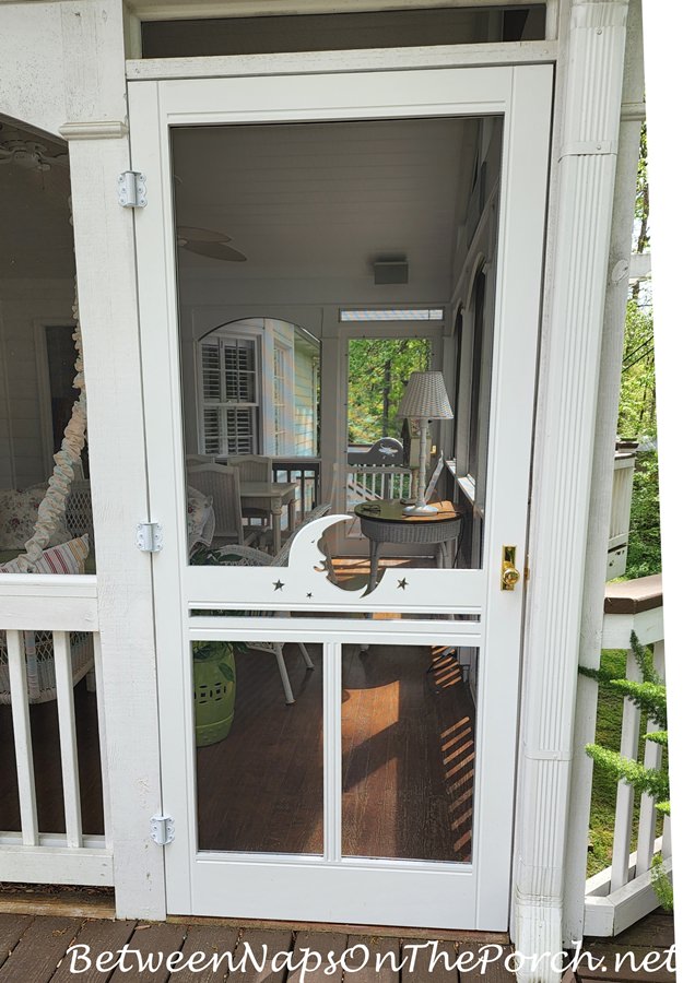 Screen Door with Moon and Stars Design