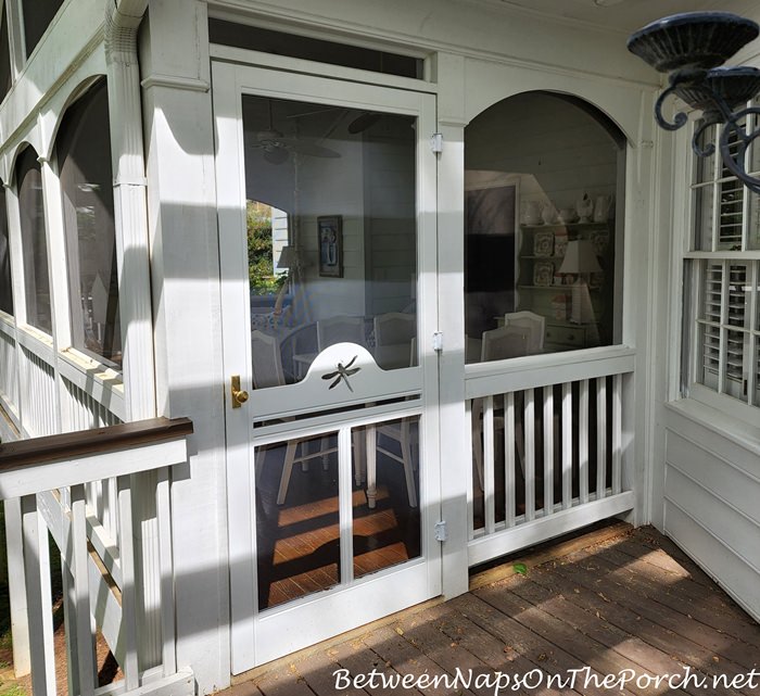 Screened Door with Dragonfly Cut-out