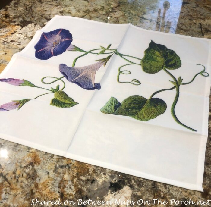 Morning Glory Napkins, Embroidered