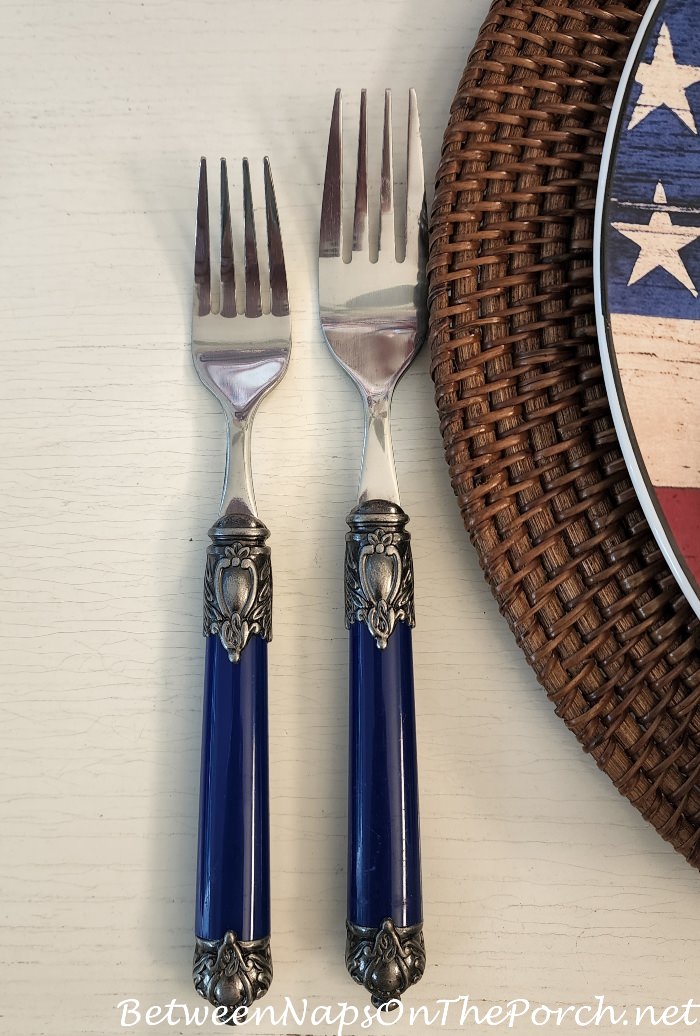 Blue Flatware for 4th of July