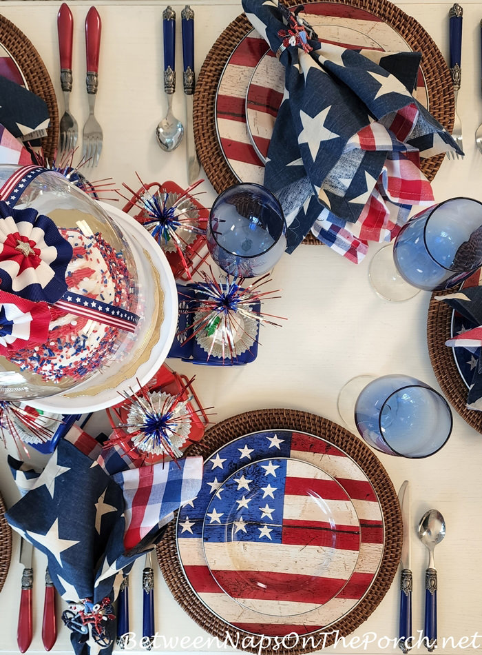 Flag Dinnerware for 4th of July, Independence Day Celebration