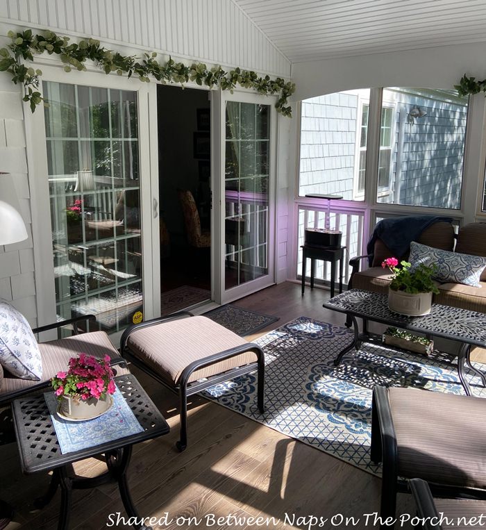 Screened Porch with Cozy Seating Area