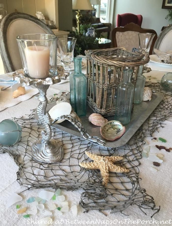 Beach Themed table, Centerpiece Ideas