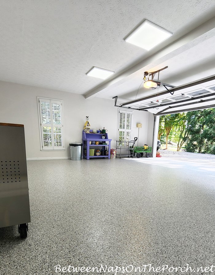 Metallic concrete apoxy flooring garage  Garage makeover, Garage design,  House design