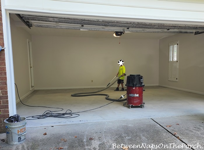 Granite Garage Flooring Installation, Preparing the Floor