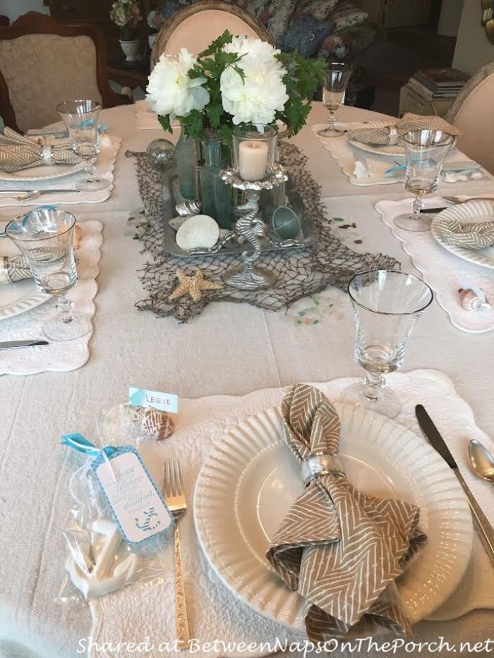 Soft Neutral Color for a Beachy, Nautical Table Setting