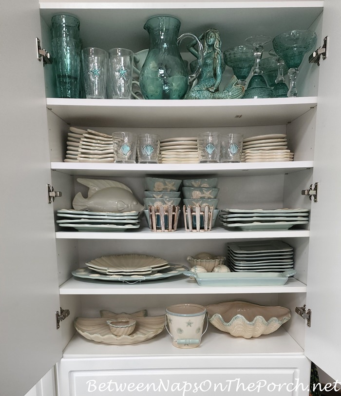 Aqua Beachy Dinnerware, Storage Ideas