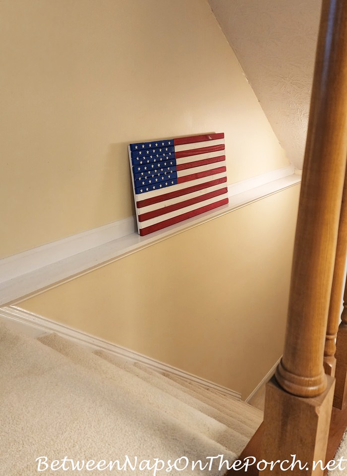 Back Staircase, Handmade Wooden Flag