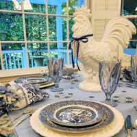 Blue and White, Blue Willow Table Setting