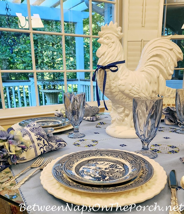 Blue and White, Blue Willow Table Setting