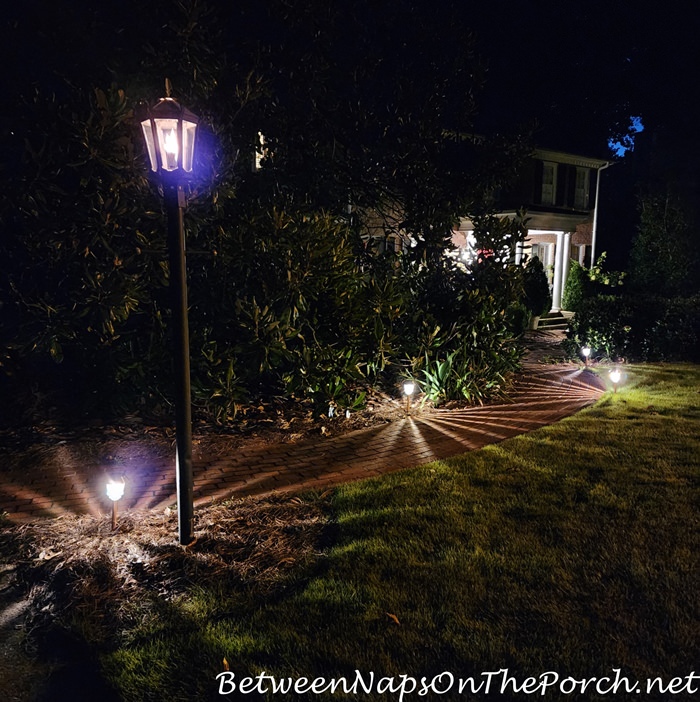Curb Appeal with Gas Lantern and Outdoor Lighting