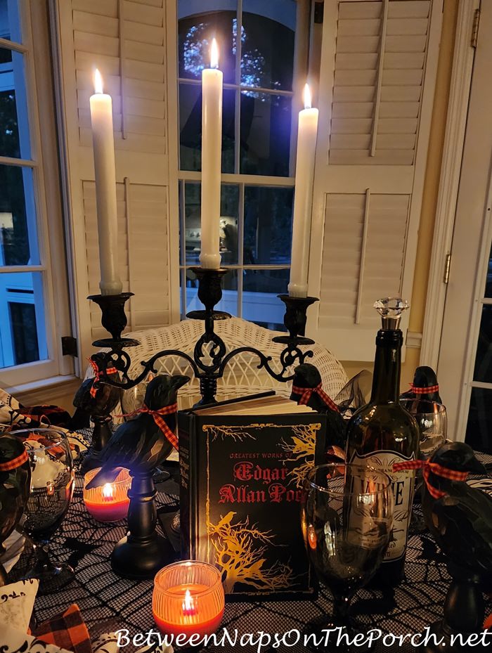 Edgar Allan Poe Raven Halloween Table Setting