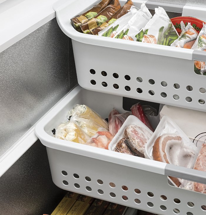 Buying My First Freezer, Crazy About This Rail-Basket Organizing System! –  Between Naps on the Porch