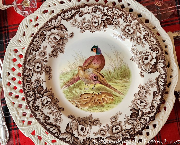 Thanksgiving Table Setting for Four with Spode Woodland, Waterford ...