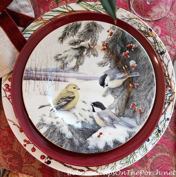 Lenox Winter Greetings Scenic Plates, Chickadees & Goldfinch