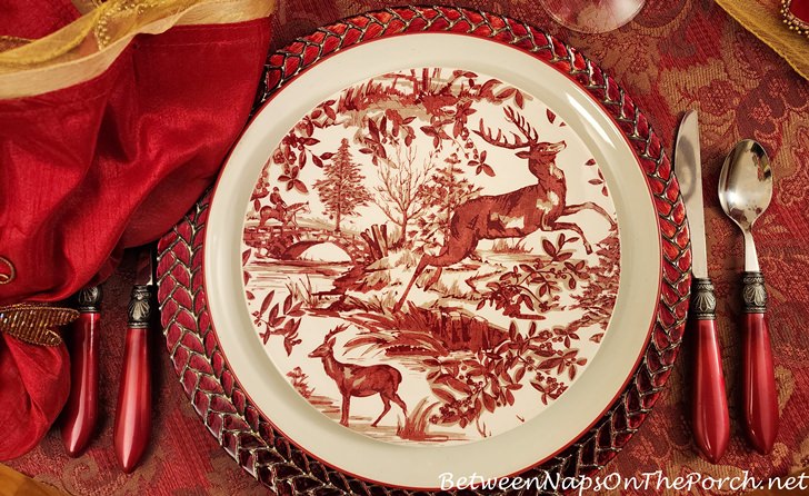 Woodland Deer Plates for Valentine's Day Table