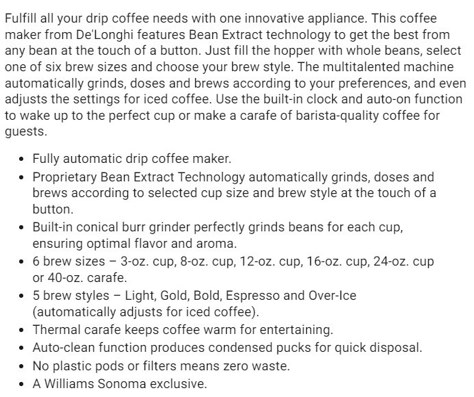 Coffee Maker Information