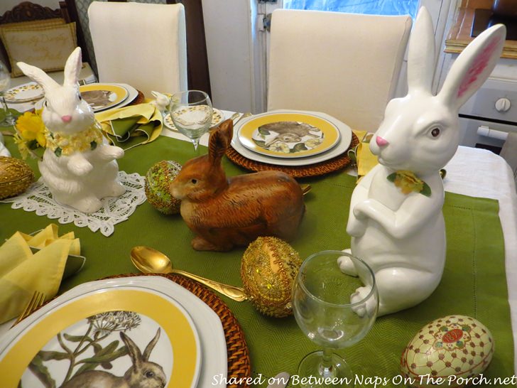 Spring Easter Table, Bunny Centerpiece