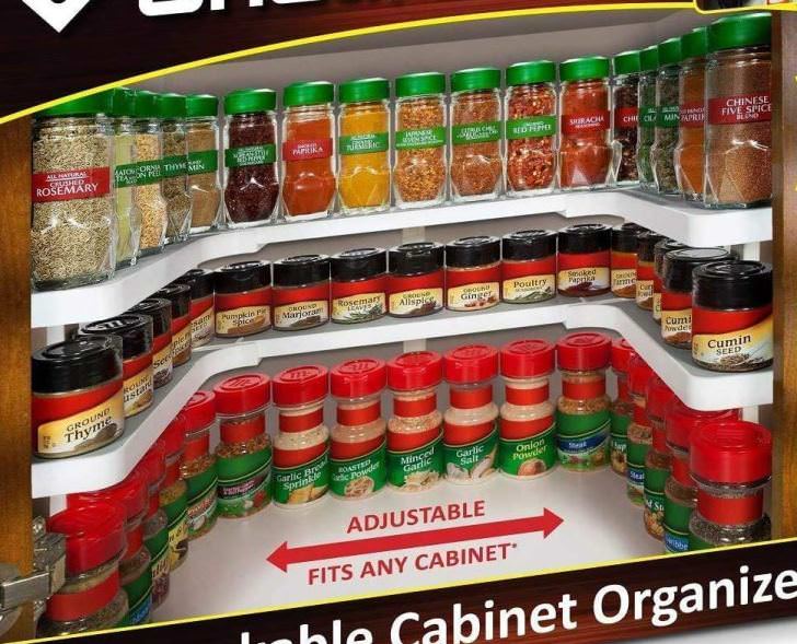 Spicy Shelf Storage Cabinets - Spice Rack and Stackable Organizer