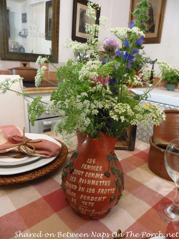 Natural Wildflower Centerpiece for Casual French Luncheon