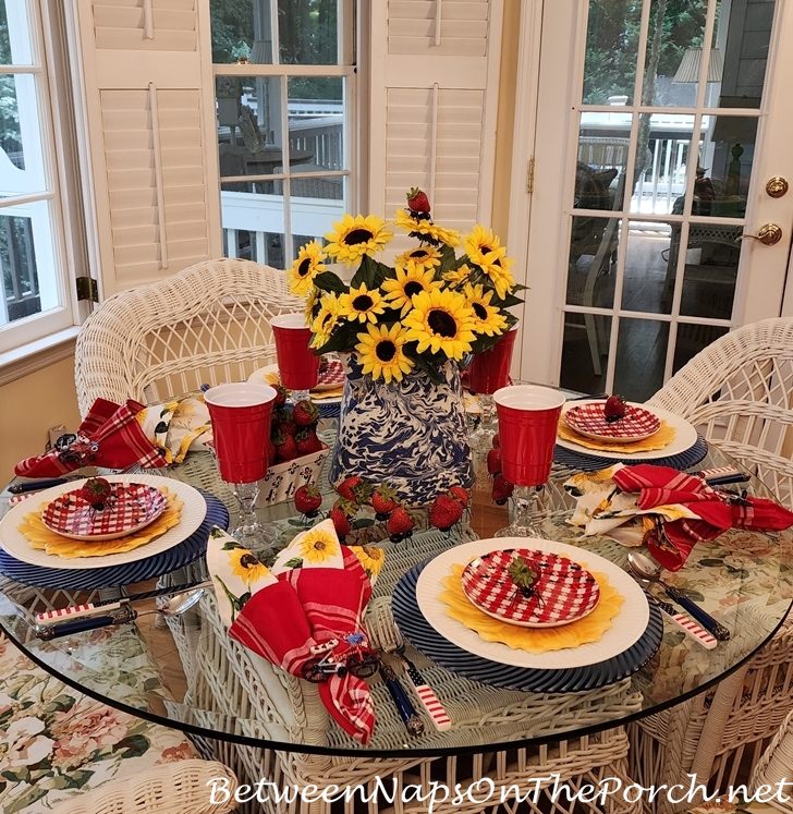 Ant and Sunflower Themed Summer Table Setting