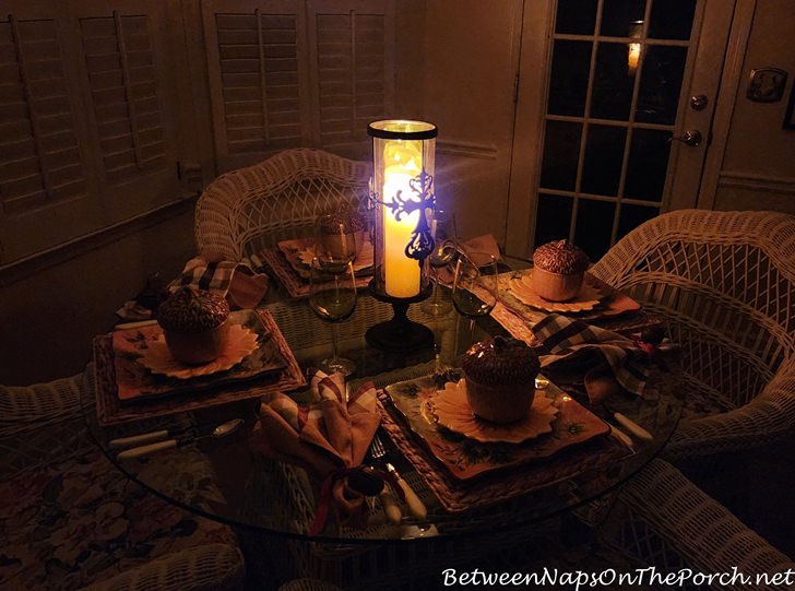Candlelight Late Summer Table Setting