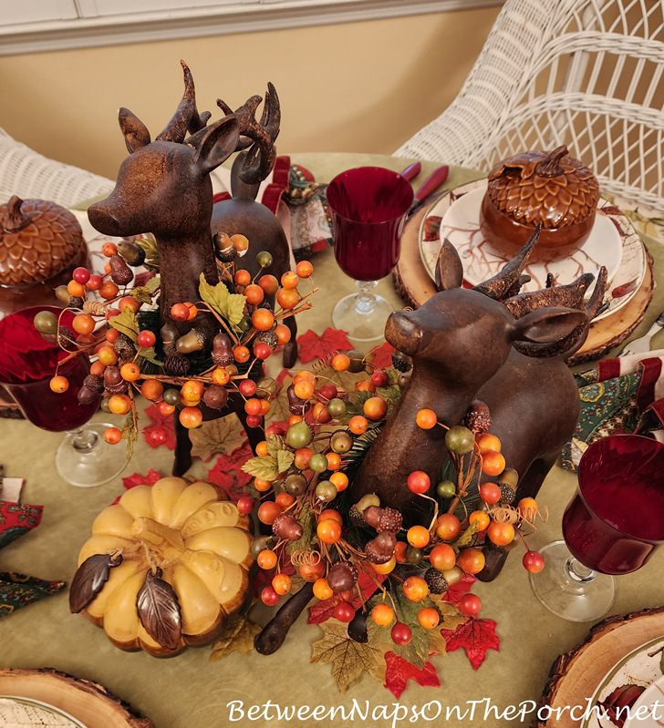 Autumn Table with Deer Centerpiece