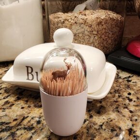 Cute Toothpick Holder, Deer in tall grass