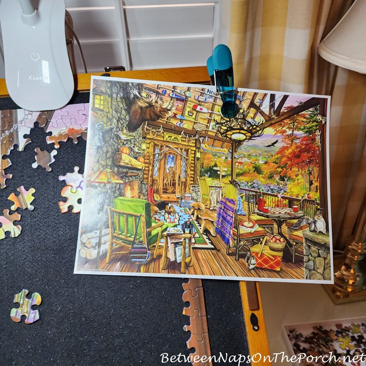 Using Magnetic Clips on Puzzle Board to Hold Puzzle Picture