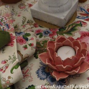 Beautiful Floral Linen Tablecloth