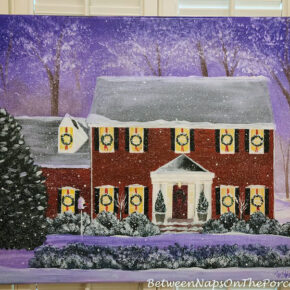 Commissioned Painting of Home, Wintertime