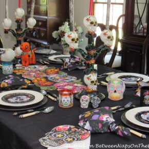 Colorful Day of the Dead Table Setting