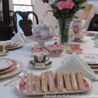 Tea Party with Enoch Woods and Sons English Scenery and Edelstein Moss Rose 13