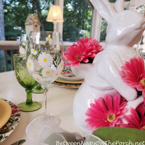 Daisy Wine Glasses for a Summer Table