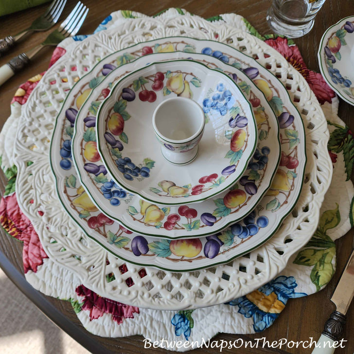 Layered Villeroy & Boch Melina, Dinner Plate, Salad Plate, Cereal Bowl and Egg Cup