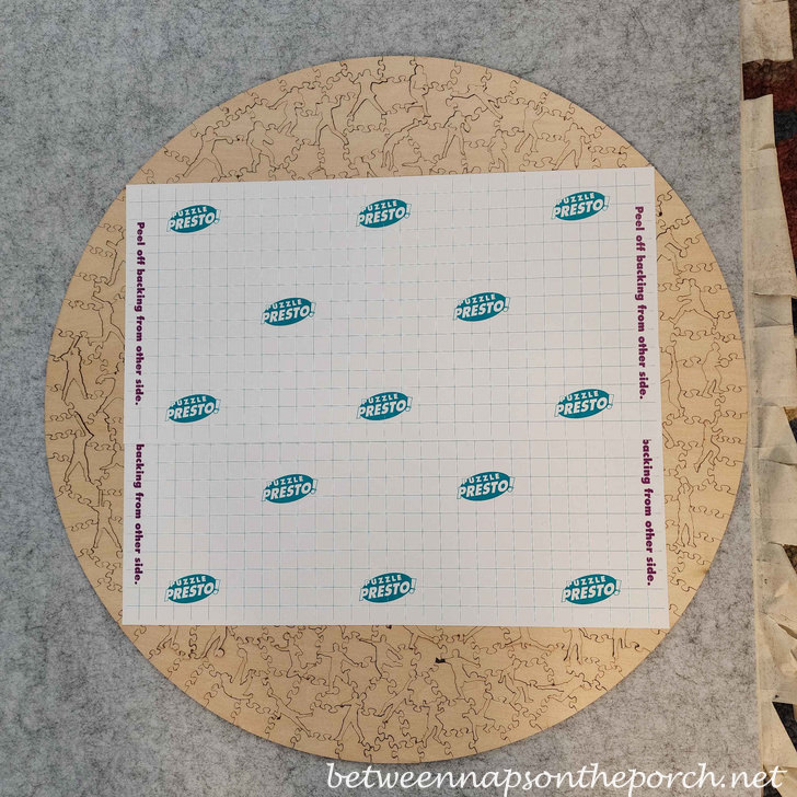 Puzzle Save Strips Applied to Back of Puzzle